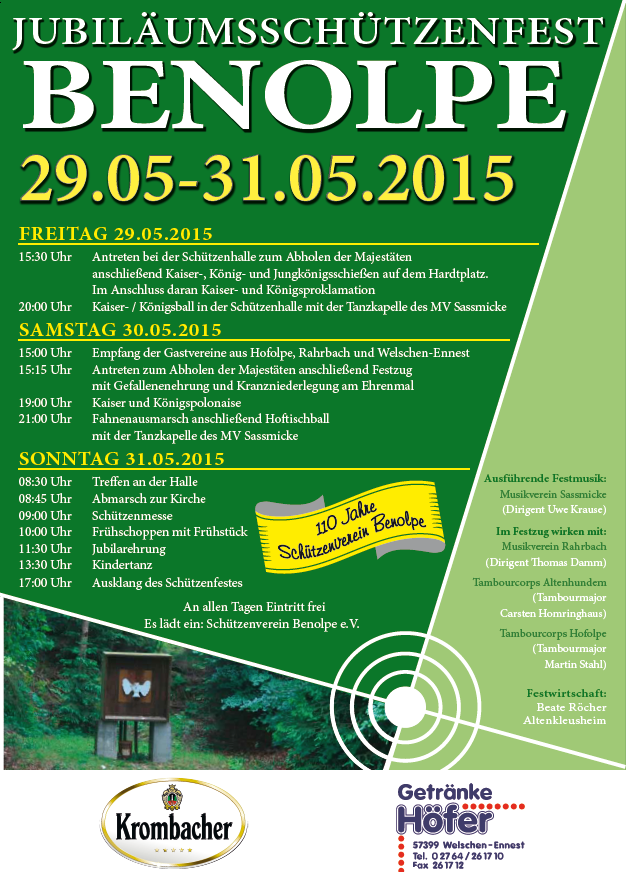Plakat Schützenfest 2015
